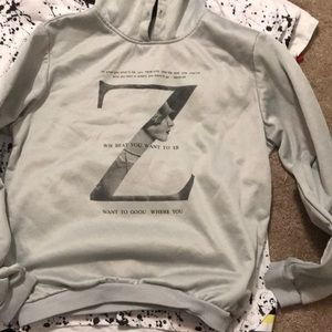 grey z world graphic hoodie